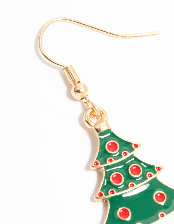Wreath, Tree & Snowflake Drop Earrings 3-Pack