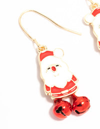 Red Santa & Bells Drop Earrings - link has visual effect only