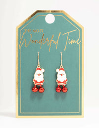 Red Santa & Bells Drop Earrings - link has visual effect only