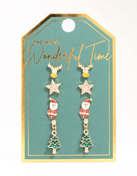Tree & Star Stud Earrings 4-Pack - link has visual effect only