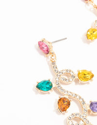 Silver Diamante Tangled Festive Lights Drop Earrings - link has visual effect only