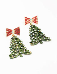 Green Christmas Tree Drop Earrings - link has visual effect only