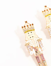 Pink & Amber Diamante Nutcracker Drop Earrings - link has visual effect only
