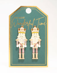 Pink & Amber Diamante Nutcracker Drop Earrings - link has visual effect only