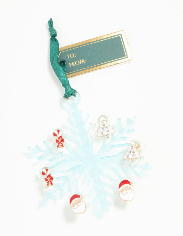 Santa, Tree & Candy Cane Earrings 3-Pack