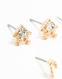 Christmas Tree & Candy Cane Stud Earrings 12-Pack - link has visual effect only