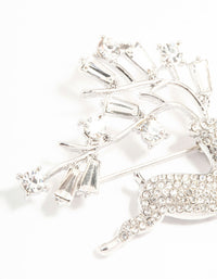 Silver Diamante Reindeer Brooch - link has visual effect only