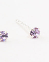 Sterling Silver Purple Czech Bohemia Crystal Stud Earrings - link has visual effect only