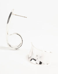 Silver Hammered Wide Hoop Earrings - link has visual effect only