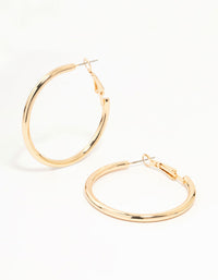 Gold Narrow Hinge Hoop Earrings - link has visual effect only