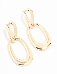 Gold Irregular Chain Link Drop Earrings - link has visual effect only