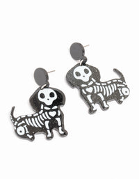 Acrylic Skeleton Dachshund Drop Earrings - link has visual effect only