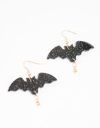 Black Acrylic Glitter Bat Drop Earrings - link has visual effect only
