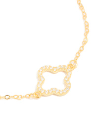 Gold Plated Sterling Silver Cubic Zirconia Flower Bracelet - link has visual effect only
