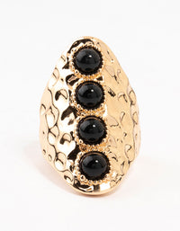 Black & Gold Molten Linear Ring - link has visual effect only