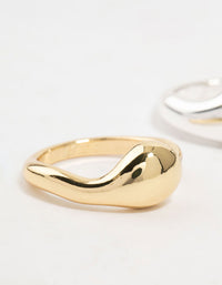 Mixed Metals Irregular Stacking Rings 2-Pack - link has visual effect only