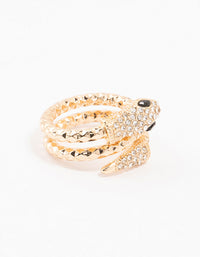 Gold Plated Bling Snake Wrapped Ring - link has visual effect only