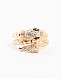 Gold Plated Bling Snake Wrapped Ring - link has visual effect only