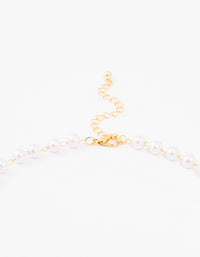 Gold Plated Pearl Baroque Cross Necklace - link has visual effect only