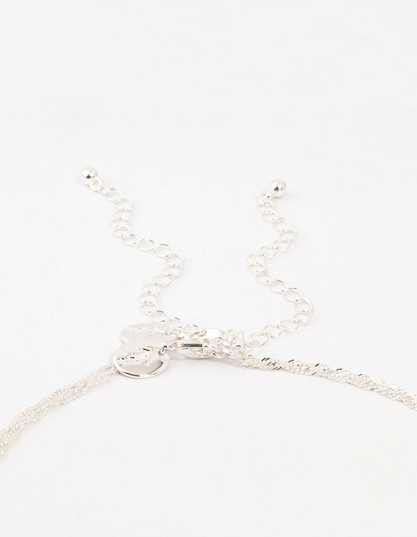 Silver Plated Mary Hammered Cross Necklaces 2-Pack