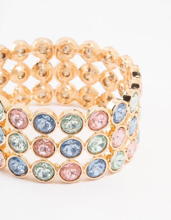 Multirow Stone Adjustable Bracelet