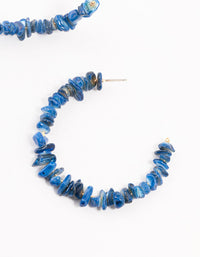 Blue Genuine Shell Large Hoop Earrings - link has visual effect only