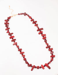 Red Genuine Shell Bead Layered Necklace - link has visual effect only