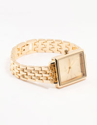 Gold Rectangle Watch - link has visual effect only