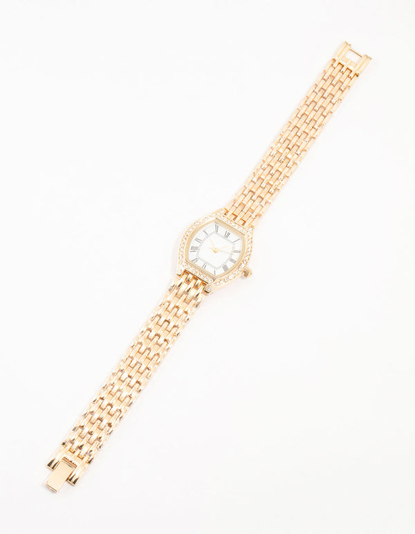 Gold Roman Numeral Diamante Small Watch
