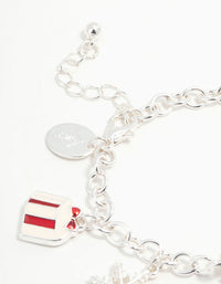 Kids Sleigh & Present Silver Charm Bracelet - link has visual effect only