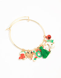 Kids Gold Santa & Reindeer Charm Bracelet - link has visual effect only