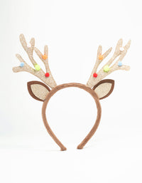 Kids Glittery Reindeer Antler Headband - link has visual effect only