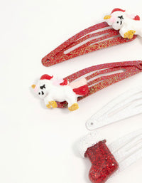 Kids Unicorn & Gingerbread Man Snap Clips 6-Pack - link has visual effect only
