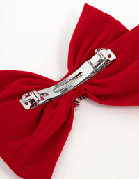Kids Red Fabric & Diamante Snowflake Bow Clip - link has visual effect only