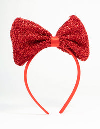 Kids Red Sparkly Bow Headband - link has visual effect only