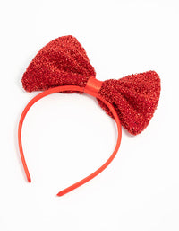Kids Red Sparkly Bow Headband - link has visual effect only
