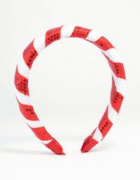 Kids Festive Fabric Candy Cane Headband - link has visual effect only