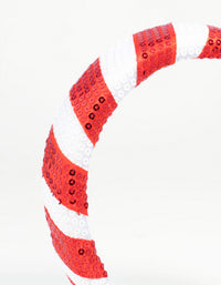 Kids Festive Fabric Candy Cane Headband - link has visual effect only
