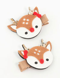 Kids Fabric Reindeer Clips 2-Pack - link has visual effect only