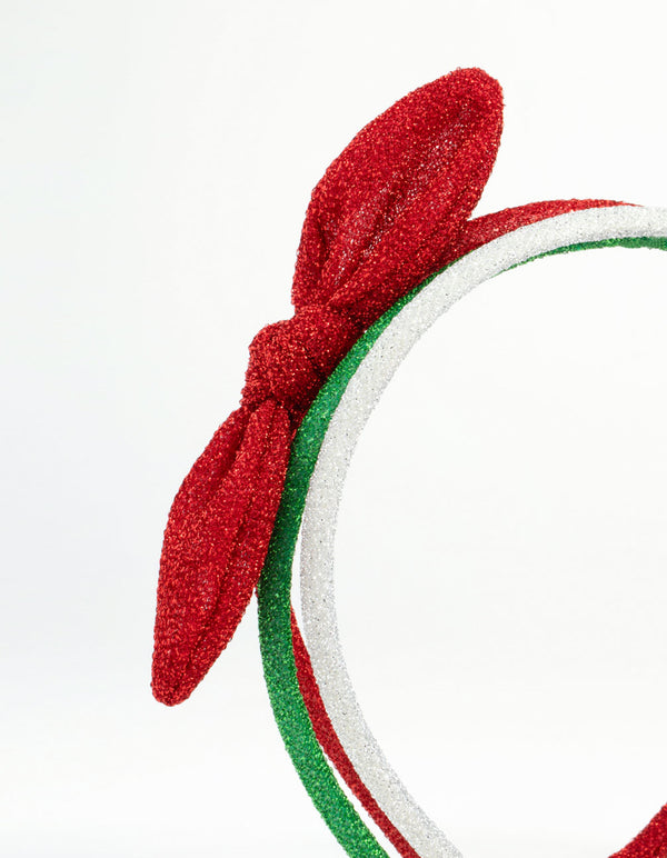 Festive Fabric Bow Headbands 3-Pack