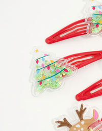 Kids Christmas Tree & Reindeer Drop Snap Clips 4-Pack - link has visual effect only