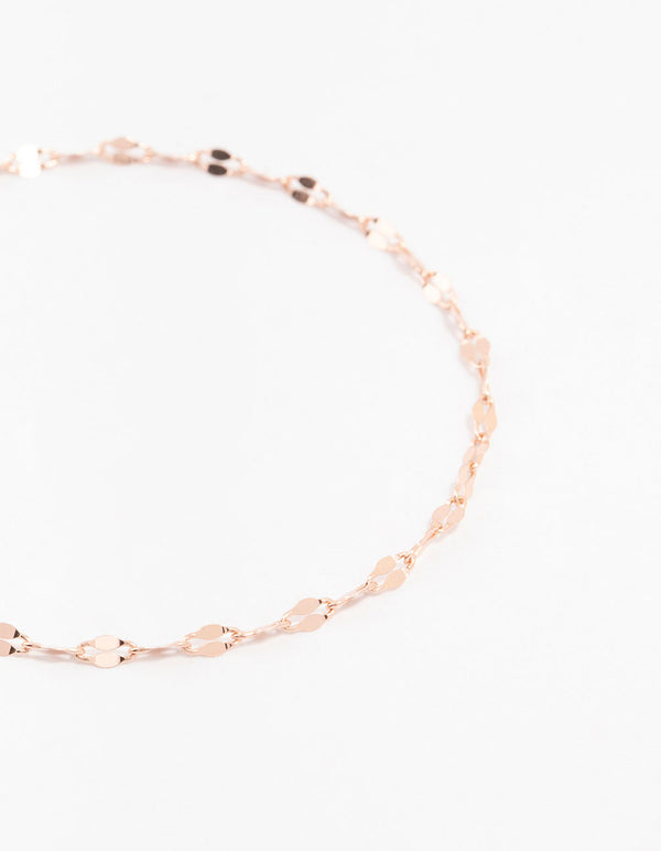 Rose Gold Plated Sterling Silver Chain Bracelet