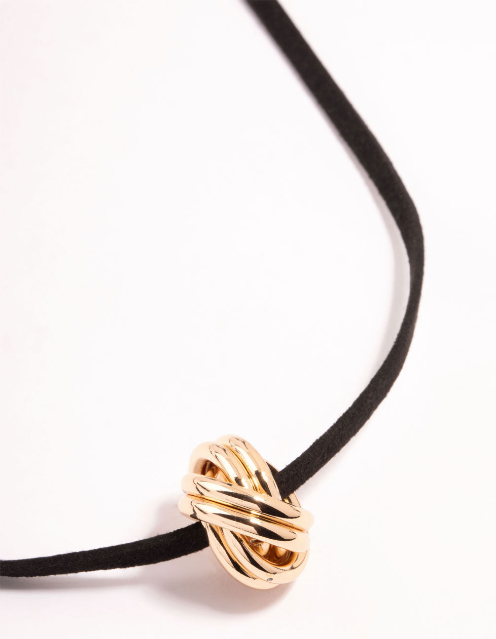 Gold Knotted Pendant Cord Necklace