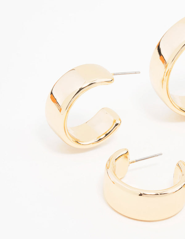 Gold Chubby Hoop Earrings 2-Pack