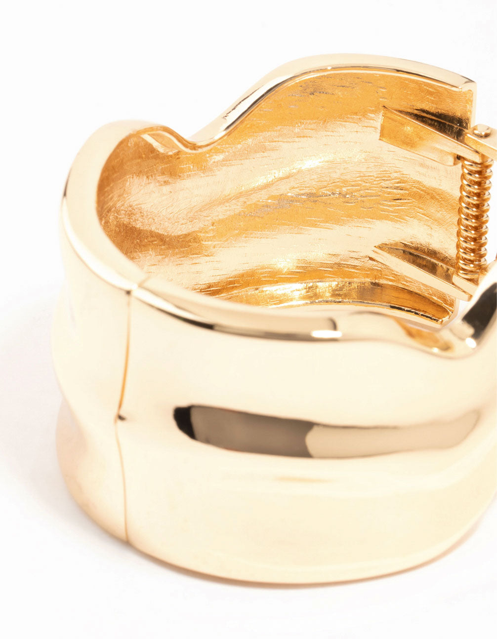 Gold Warped Wave Wrist Cuff