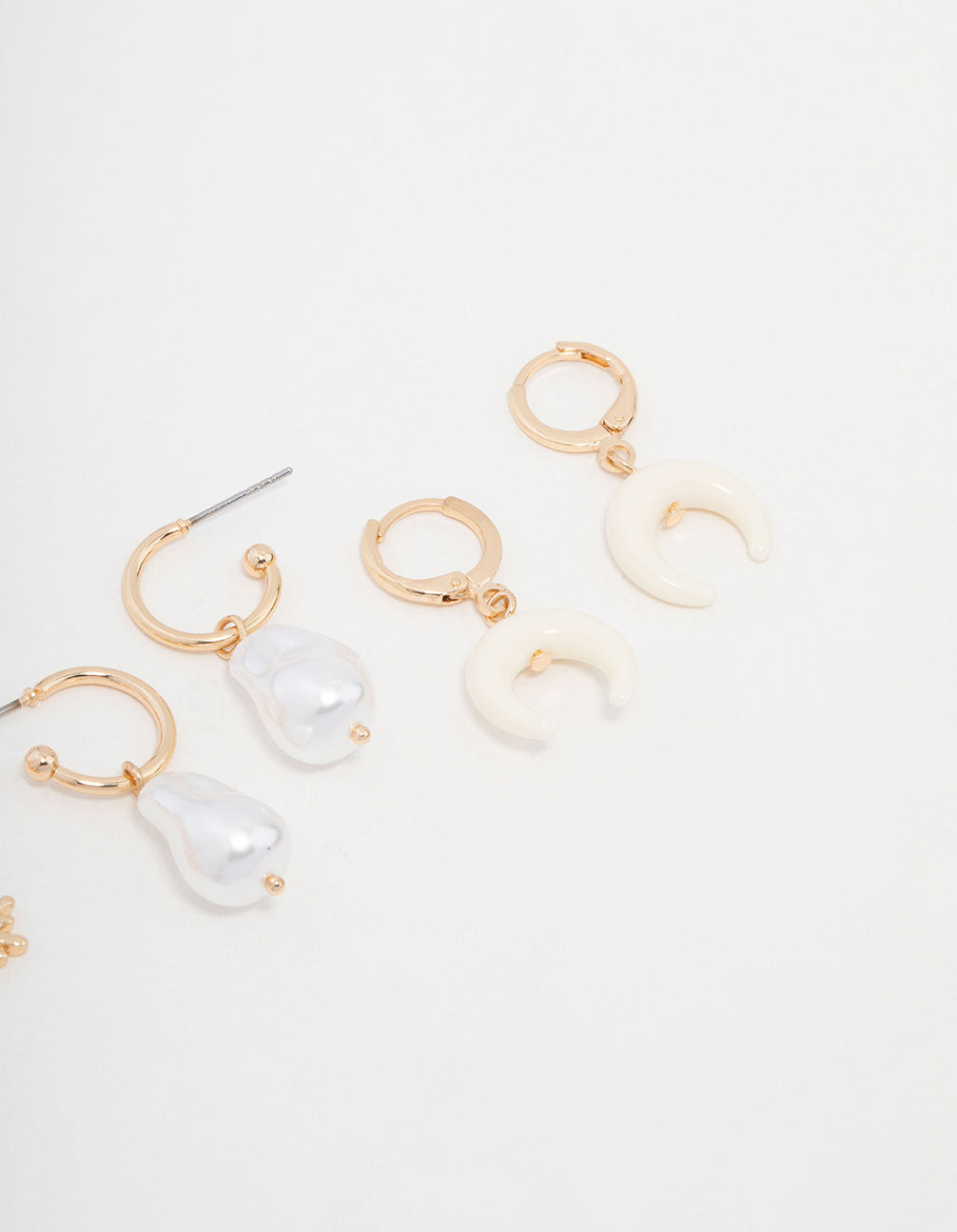 Gold Celestial & Pearl Mixed Earrings 3-Pack