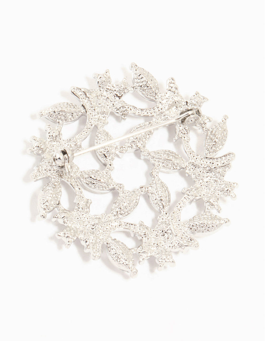 Silver Diamante Circle Brooch