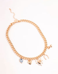 Gold Novelty Charm Necklace - link has visual effect only