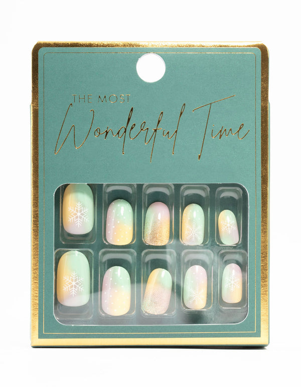 Ombre Snowflake Press On Nail Set