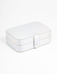 Iridescent PU Leather Rectangle Jewellery Case - link has visual effect only